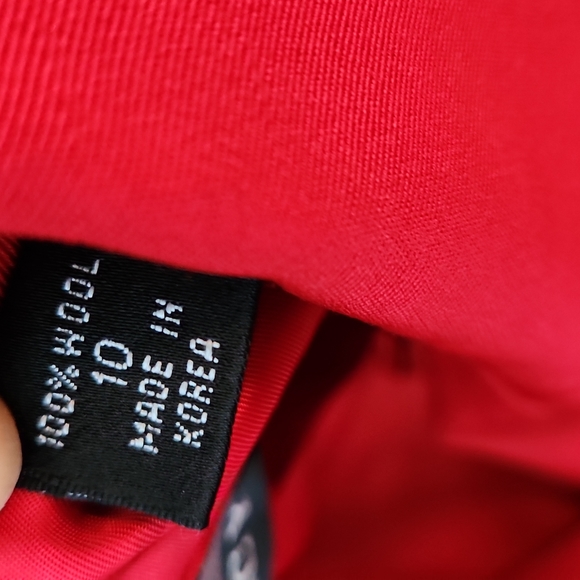 Linda Allard Ellen Tracy red trench coat 2 - Picture 7 of 13